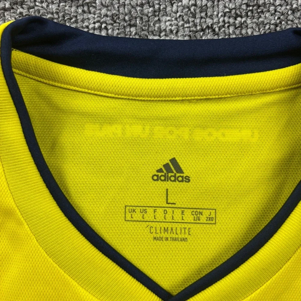 2018 Adidas Colombia National Team Soccer Jersey Size Large Yellow Climalite